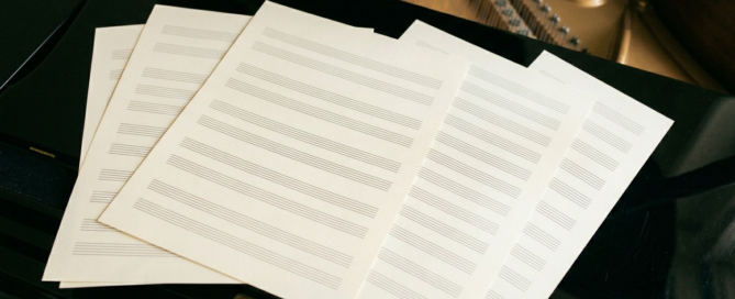 Sample of completely blank staff paper with no clefs or brackets